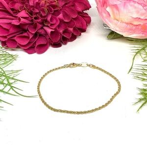 NEW⚜️14K Italian Sterling Silver Chain Link Bracelet